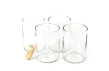 Clear Flat Bottom 12oz Recycled Wine Bottle Glasses