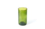 Green Flat Bottom 16oz Recycled Wine Bottle Glasses
