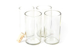 Clear Flat Bottom 16oz Recycled Wine Bottle Glasses