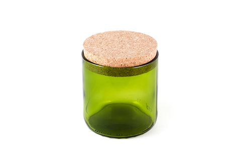 4" Kelly Cork Top Recycled Wine Bottle Canister