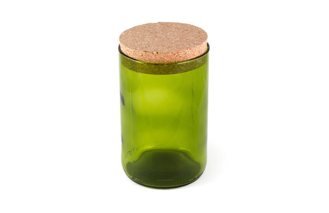 6" Kelly Cork Top Recycled Wine Bottle Canister