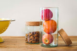 8" Aqua Cork Top Recycled Wine Bottle Canister