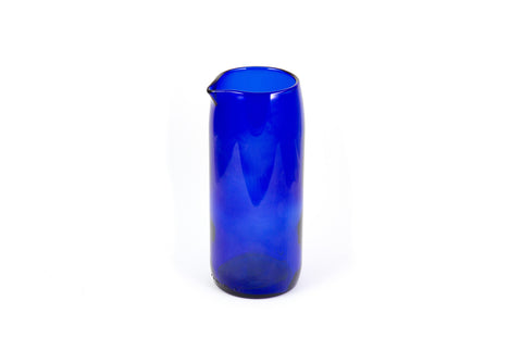 Blue Carafe - Flat Bottom - Recycled Wine Bottle