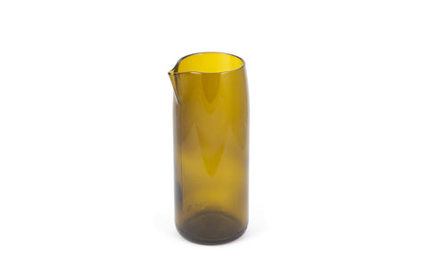 Olive Carafe - Flat Bottom - Recycled Wine Bottle