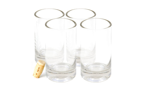 Wine Punts Recycled Wine Bottle Tall Drinking Glasses in Clear - 16 oz.  (Set of 4)
